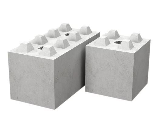 ELEMENTO MODULARE SOVRAPPONIBILE IN CEMENTO LEGO, DIM. 80X80X80.