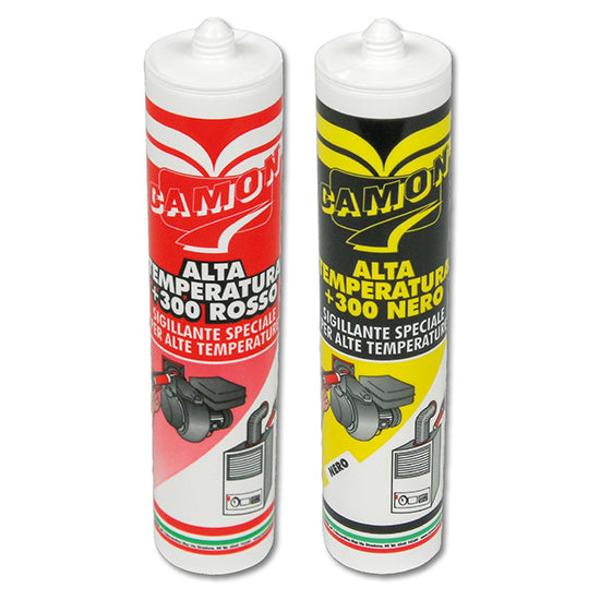 SILICONE ALTA TEMPERATURA +300 ROSSO/NERO ACETICO.280ml