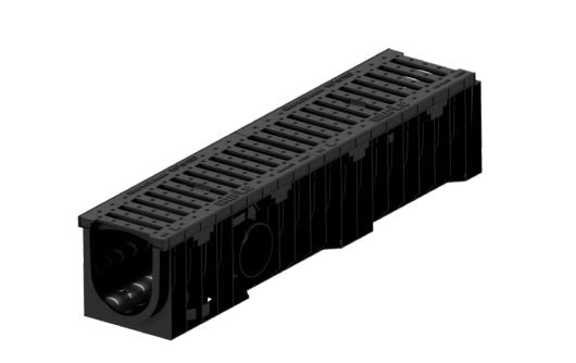 KIT CANALE VIP L150 A100 COMPLETO DI GRIGLIA IN GHISA C250 E TAPPI TERMINALI