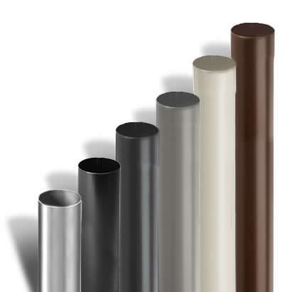 TUBO PLUVIALE IN LAMIERA BIANCO GRIGIO DIAM. 80 - 3MT