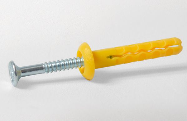 TASSELLO A PERCUSSIONE TESTA LARGA BOMBATA IN NYLON CHIODO SPECIALE ZINCATO 6x38