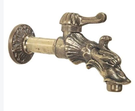 RUBINETTO PER FONTANE OTTONE A LEVA C/ROSONE 1/2"