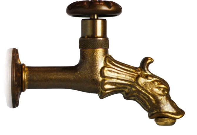 RUBINETTO PER FONTANE OTTONE A VOLANO C/ROSONE 1/2"