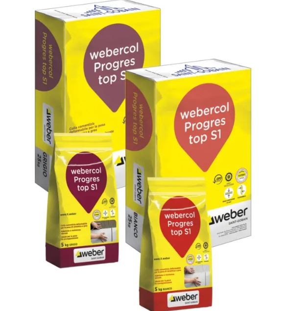 WEBERCOL PROGRES TOP S1 BIANCO 25 KG