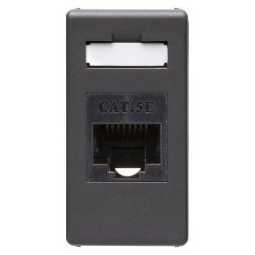 CONNETTORE DATI PRESA RJ45 - 4 COPPIE - CATEGORIA 5E - UTP - TOOLLESS - 1 MODULO - SYSTEM BLACK - GEWISS NERO