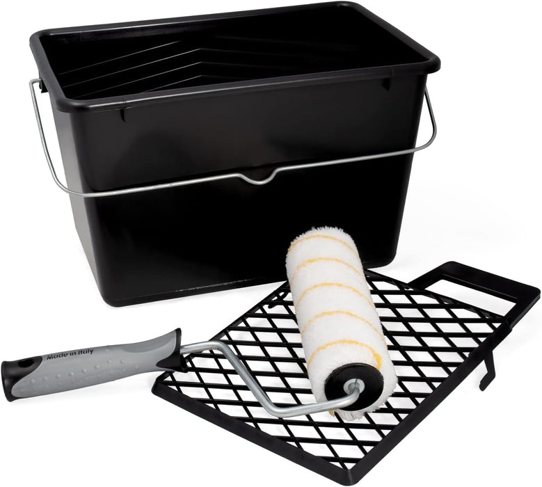 KIT SECCHIO C/COP + RULLO D.56 C/MANICO + RETE
