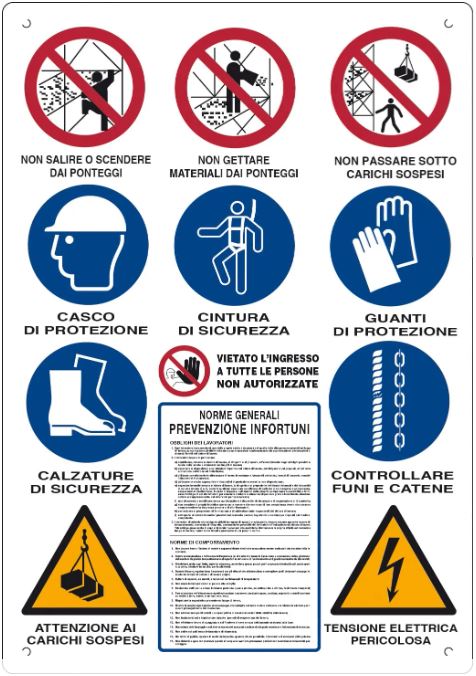 CARTELLO 1200X800mm INFO-CALL / 12 SIMBOLI 70*100