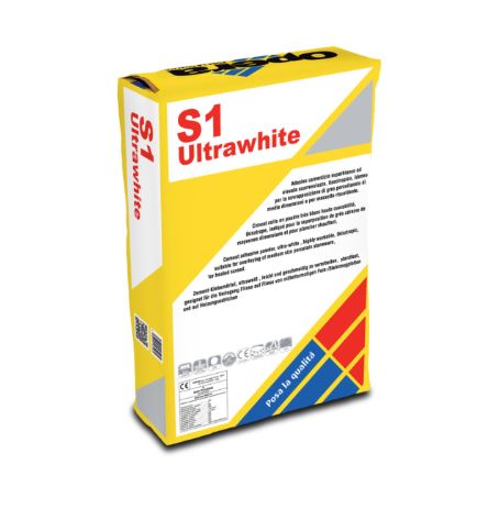 OPERA S1 ULTRA WHITE - BIANCA 25 KG - ADESIVO X posa in interno ed esterno di gres porcellanato di medio formato