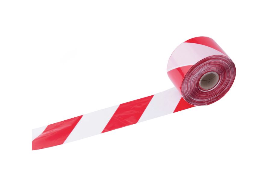 Nastro segnaletica bianco rosso bifacciale mt 200 c.a.