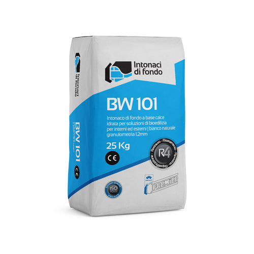 BW101 - Rasante / Intonaco di fondo base calce idrata - premiscelato bianco CONF. DA 25 KG - SACCHETTO