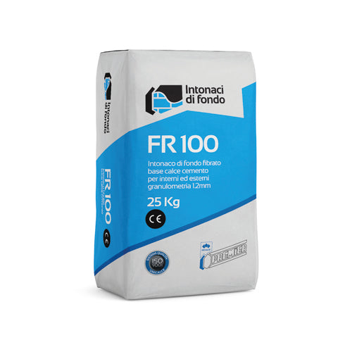 FR100 INTONACO PREMISCELATO FIBRORINFORZATO GRIGIO (conf. 25 kg.) - QUINTALE