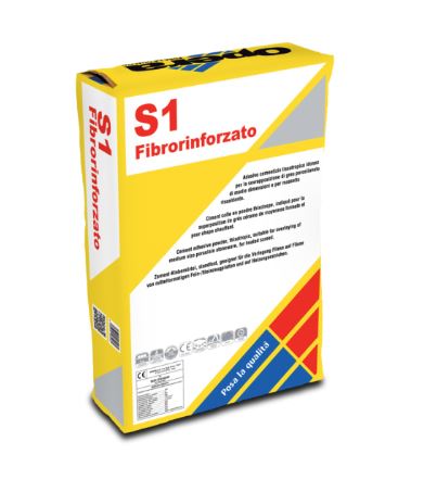OPERA S1 FIBRORINFORZATO BIANCO 25 KG - ADESIVO X posa in interno ed esterno di gres porcellanato di medio formato
