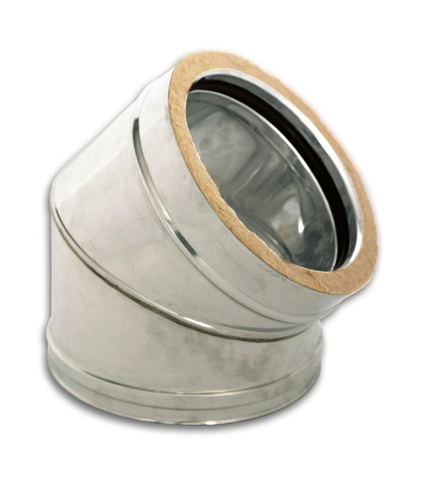 GOMITO 45° IN/IN D.200I/250E AISI 316/304 - COIBENTATA - FUMARIO