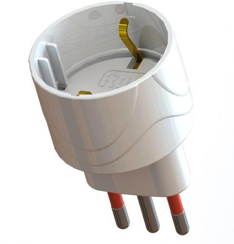 ADATTATORE SERIE EMILIA 250V Spina 2P+T 16A 1 Presa Schuko 2P+T 16A - bianco