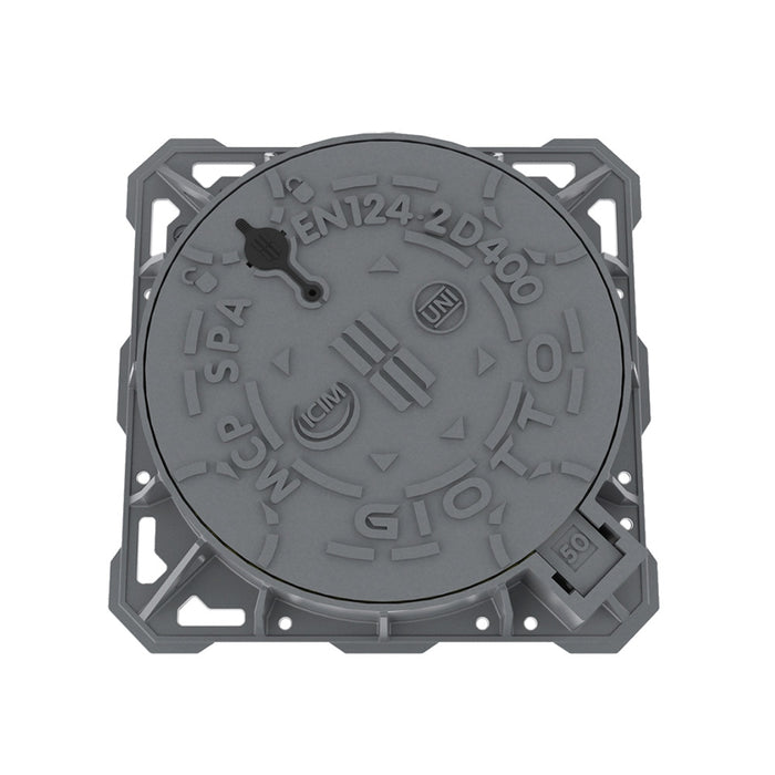 CHIUSINO GHISA SFEROIDALE D400  50X50 QUADRO - GIOTTO TELAIO QUADRO