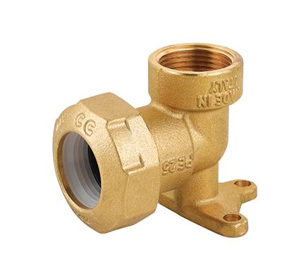 OTTONE PE GOMITO CON FLANGIA FEMMINA 1/2x20
