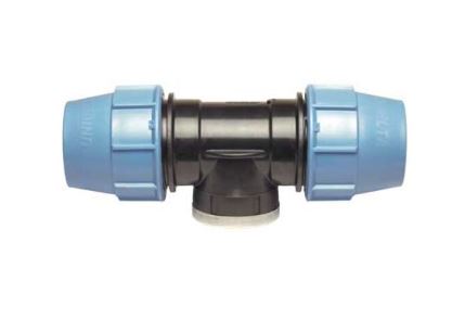 TEE GIUNTO (FILETTATO FEMMINA) 515 25X1/2X25 BLU - POLIETILENE