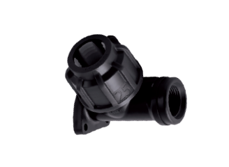 GOMITO FEMMINA ATTACCO A MURO FLANGIATO 524 25X3/4 BLU - POLIETILENE