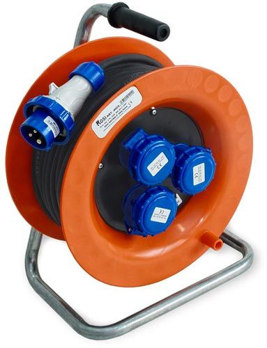 Avvolgicavo INDUSTRIALE 30mt 3x2,5 16A 3P 220V IP55(3x) + disgiuntore termico
