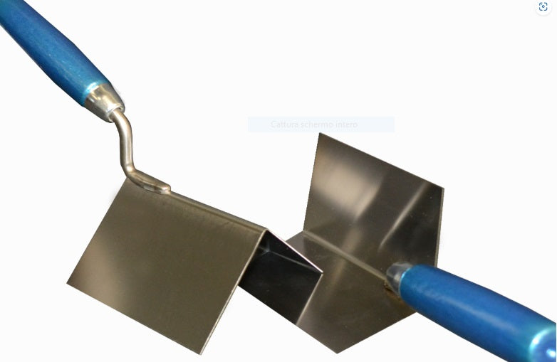CAZZUOLA AD ANGOLO IN ACCIAO INOX 110X75X75 - ESTERNO