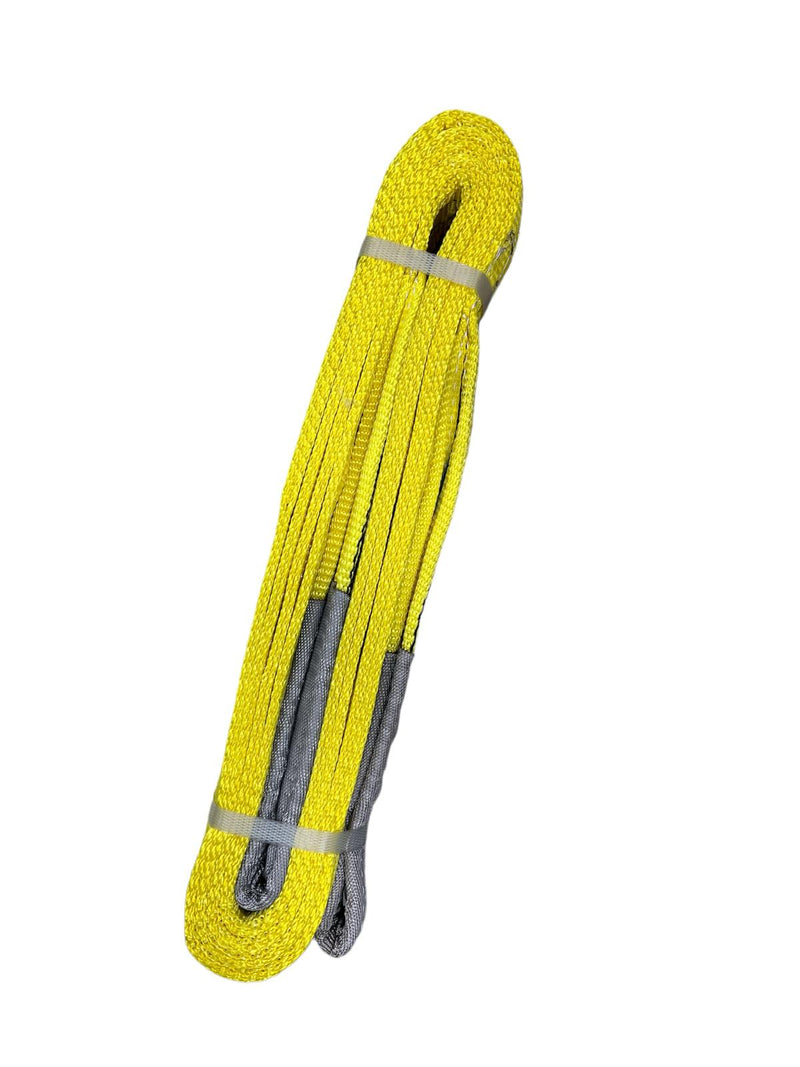 BRACA PIATTA IN POLIESTERE CON ASOLE, 2 STRATI, L 5MT, LARG. 90MM  Asole rastremate e rinforzate (GIALLA)