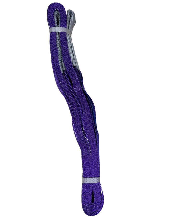 BRACA PIATTA IN POLIESTERE CON ASOLE, 2 STRATI, L 6MT, LARG. 50MM VIOLA. Asole rastremate e rinforzate