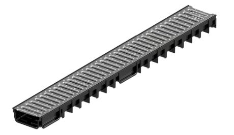 CANALE ACO EASYLINE PP/PE L100 A90 CON GRIGLIA A FESSURA IN ACCIAIO ZINCATO