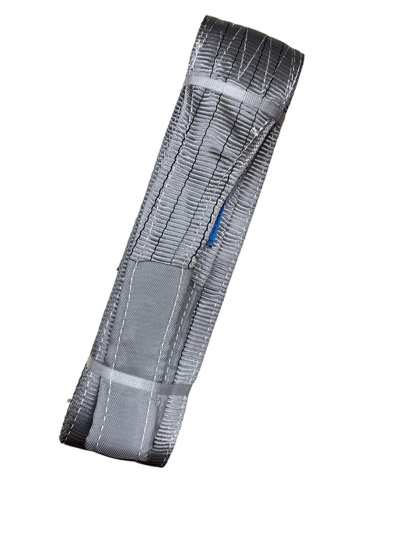 BRACA PIATTA IN POLIESTERE CON ASOLE, 2 STRATI, L 5MT, LARG. 120MM GRIGIO. Asole rastremate e rinforzate