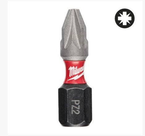 INSERTI Bit SHOCKWAVE per avvitatori ad impulsi 25mm - 3 pz PZ2 - MILWAUKEE