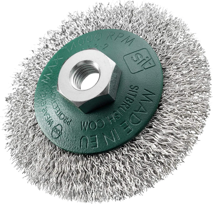 SPAZZOLA CONICA A FILO ONDULATO BCO90 - INOX