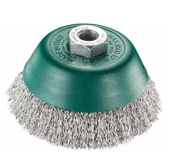 SPAZZOLA A TAZZA IN FILO ONDULATO BT100 - INOX