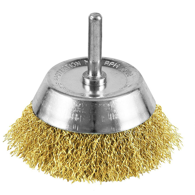 SPAZZOLA A TAZZA IN ACCIAIO OTTONATO ONDULATO BTE50