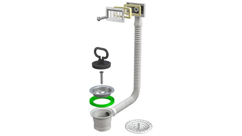 PILETTA “CANESTRINO” per lavello cucin inox
Flangia ø 70, attacco piletta 1”1/2, vite in ottone