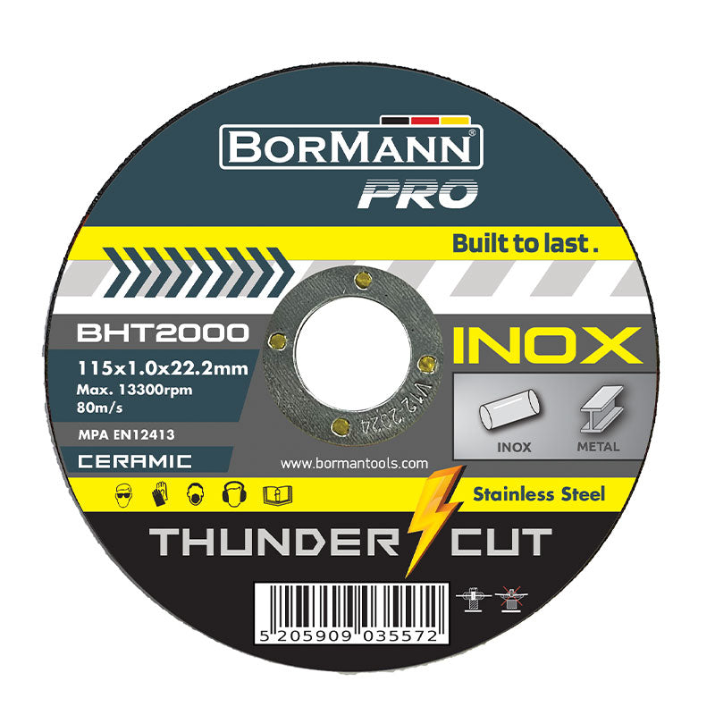 DISCO DA TAGLIO PER METALLO, INOX D. 115x1mm - BHT2000