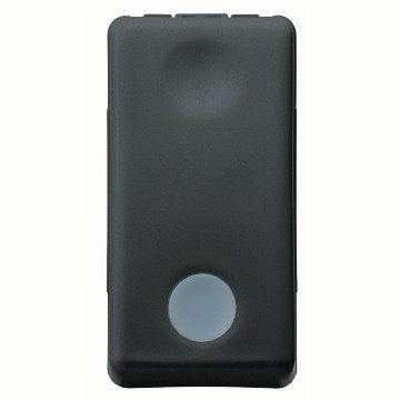 PULSANTE UNIPOLARE  LUMINOSO 230V ac - CON LENTE NEUTRA SOSTITUIBILE - 1 MODULO - SYSTEM BLACK - GEWISS NERO