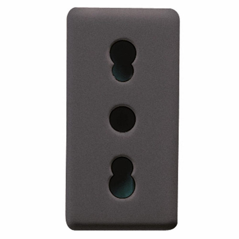 PRESA STANDARD ITALIANO 250V ac - 2P+T 16A BIVALENTE - P11-P17 - 1 MODULO - SYSTEM BLACK - GEWISS NERO