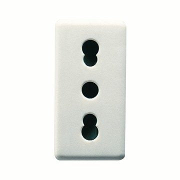 PRESA STANDARD ITALIANO 250V ac - 2P+T 16A BIVALENTE - P11-P17 - 1 MODULO - SYSTEM WHITE - GEWISS BIANCO