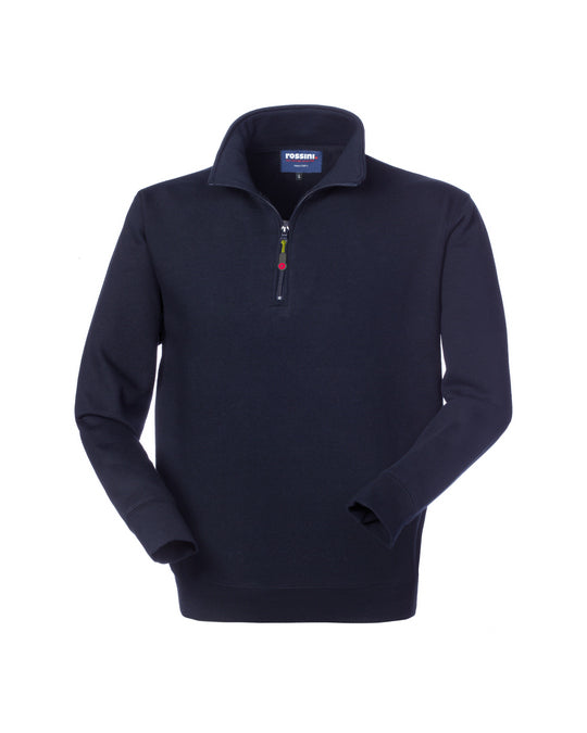 FELPA DERRY MEZZA ZIP BLU TG. M - ROSSINI