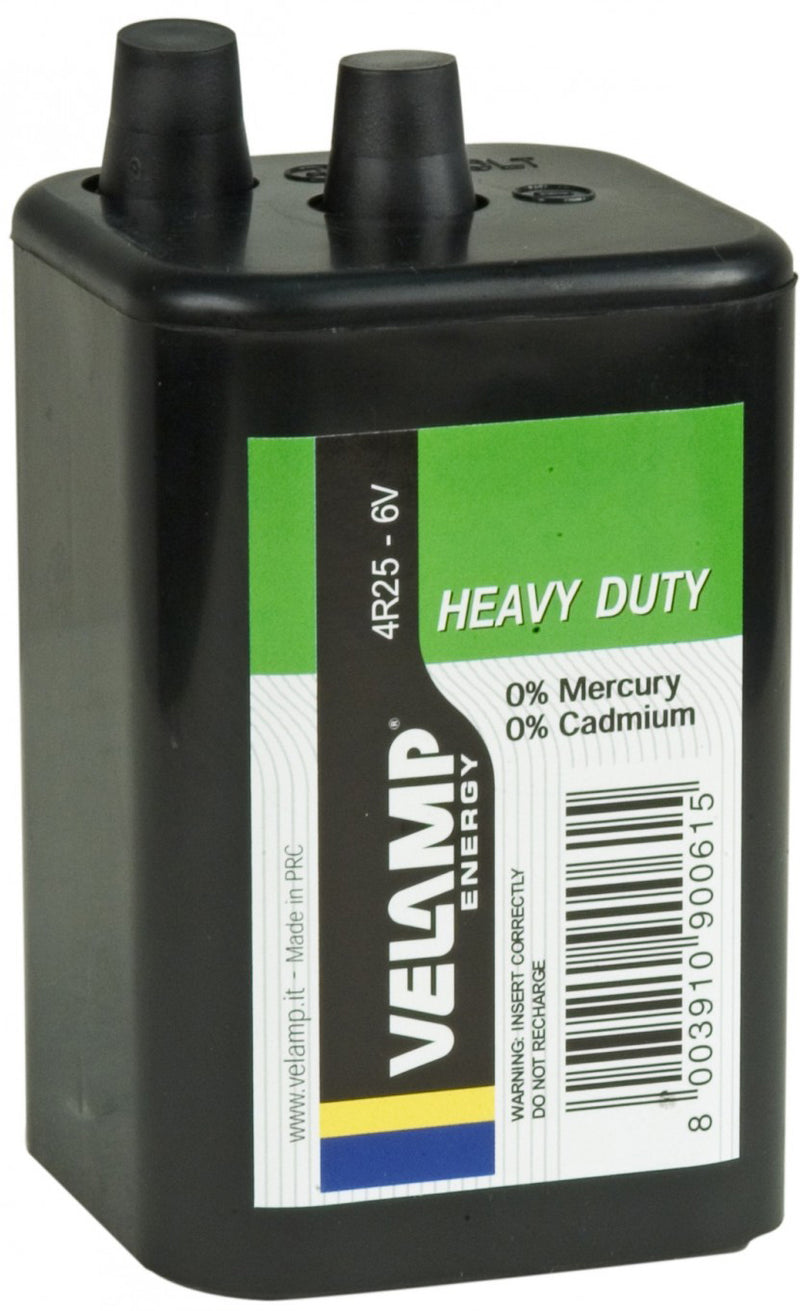 BATTERIA PER LAMPADA LAMPEGGIANTE 6V VIGOR 4R25-6V 7AH A SECCO