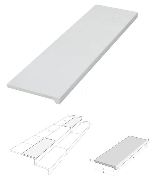 GRADINO GRADOMAX GR120/35BS GRIGIO SCURO 120x35x30 BOCCIARDATO SPAZZOLATO