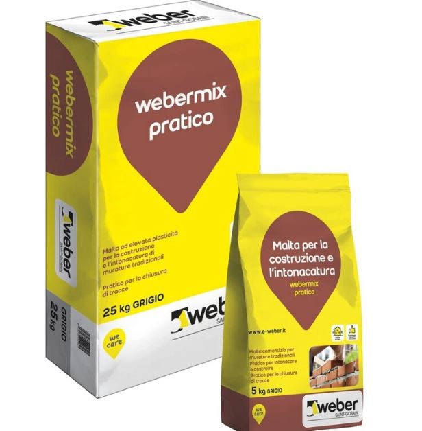 WEBERMIX PRATICO KG 25 (malta pronta sabbia+cemento)