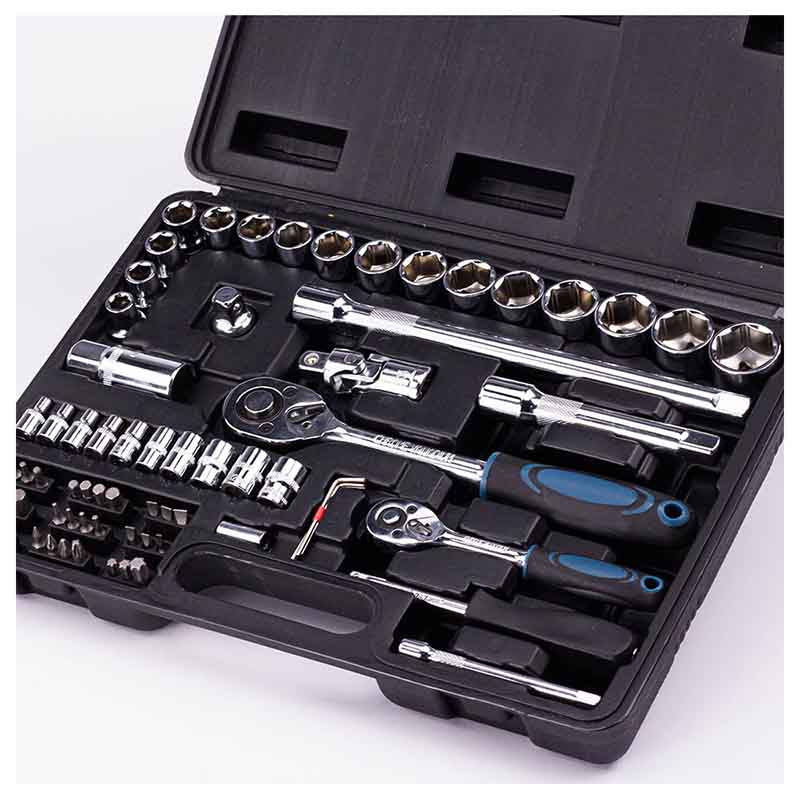 SET DI CHIAVI A BUSSOLA CON CRICCHETTO 1/2" E 1/4" 73 PEZZI - BHT5150