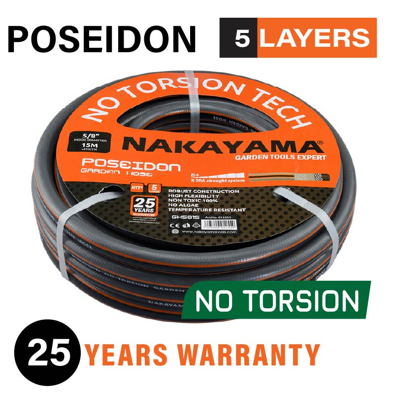 TUBO DA GIARDINO POSEIDON A 5 STRATI 25M 5/8" - GH5825
NAKAYAMA