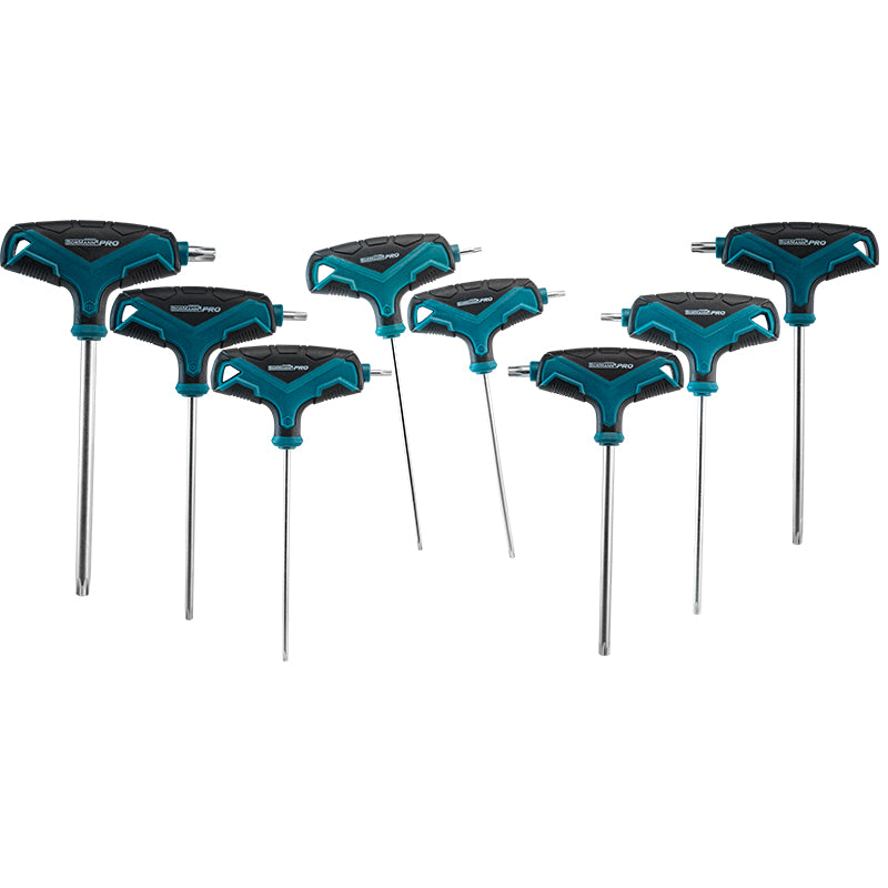 SET DI 8 CHIAVI TORX CON IMPUGNATURA A T 120 & 150mm, S2 - BHT1662
