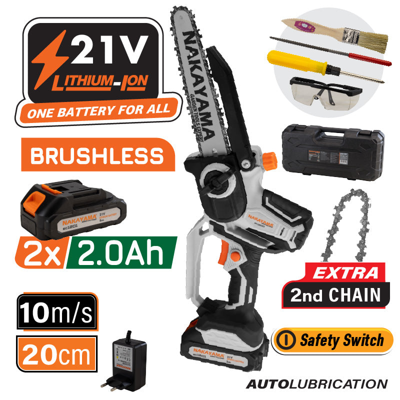MINI MOTOSEGA A BATTERIA PER POTATURA 21V - EC1200       NAKAYAMA