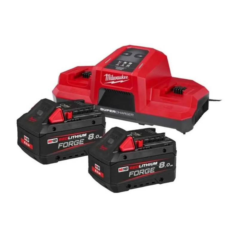 ENERGY KIT FORGE 2pz M18 FB8 18V 8Ah + caricabatterie Doppio M18 DBSC 4933498616