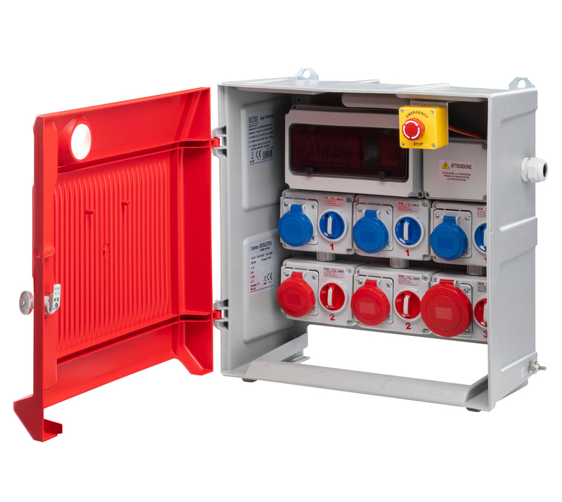 Quadro ACS portatile con 6 prese industriali 63A 400V IP55 35KW