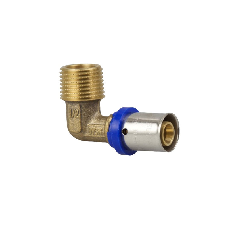 RACCORDO A PRESSARE GOMITO MASCHIO 3/4X16