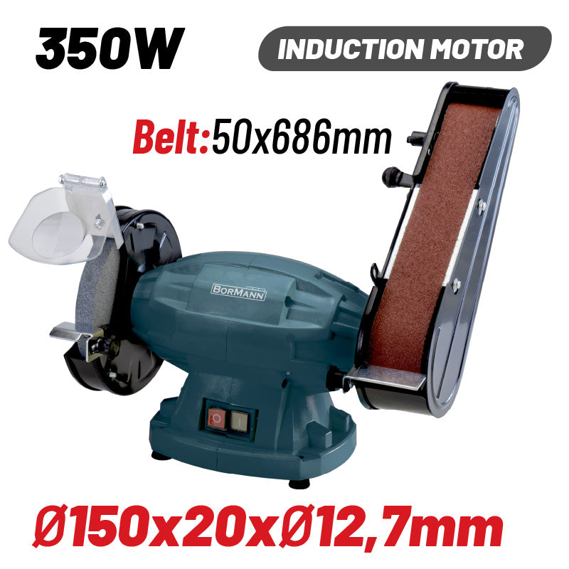 LEVIGATRICE DA BANCO COMBINATA A NASTRO 250W, 150mm, 50x686mm - BDT1520