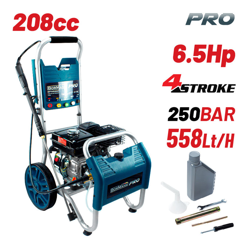 IDROPULITRICE A BENZINA  BORMAN 250 BAR, 558L/H, 6,5Hp - BPW5300